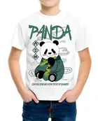 Polyester Printed T-Shirt for Kids, White 