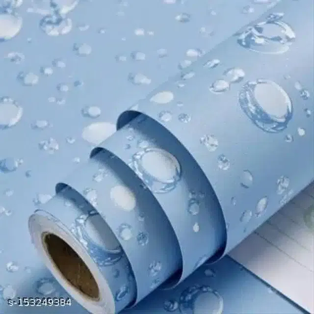 PVC Wallpaper for Home (Blue, 45x250 cm)