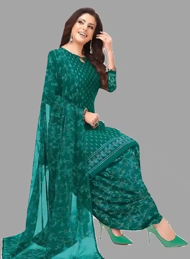 Unstitched Dress Material for Women & Girls (Green)