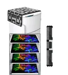 Knit Printed Fridge 4 Pcs Mat with Handle & Top Cover 