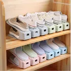 Plastic Shoe Slots Organizer Space Saver Double Deck Shoe Rack Adjustable Shoe Slots For Closet Organization (Pack Of 12) (Multicolor)