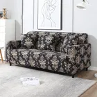 Homwatica 3 Seater Damask Brown Printed Elastic Sofa Cover 180X230Cm Pack Of 1