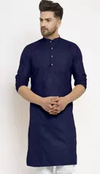 Full Sleeves Solid Kurta with Payjama for Men 