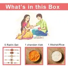 Shubh Bandhan – Traditional Chandan Akshat Assorted Rakhi Pack of 5