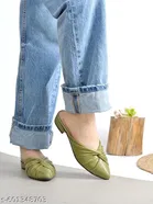 Solid Synthetic Mules for Women 