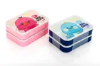2 Compartment Lunch Box with Handle & Push Lock 