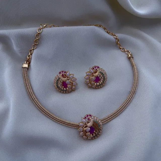 Party Wear Jewellery Set for Women (Bronze, Free Size)