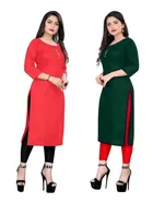 Crepe Solid Kurtis for Women 