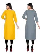 Crepe Solid Kurtis for Women 
