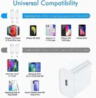 20 W Quick Charge 3 A Wall Charger for Mobile with Detachable Iphone Cable 