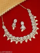 Diamond Necklace with small Earrings for Women 