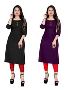 Crepe Solid Kurtis for Women 
