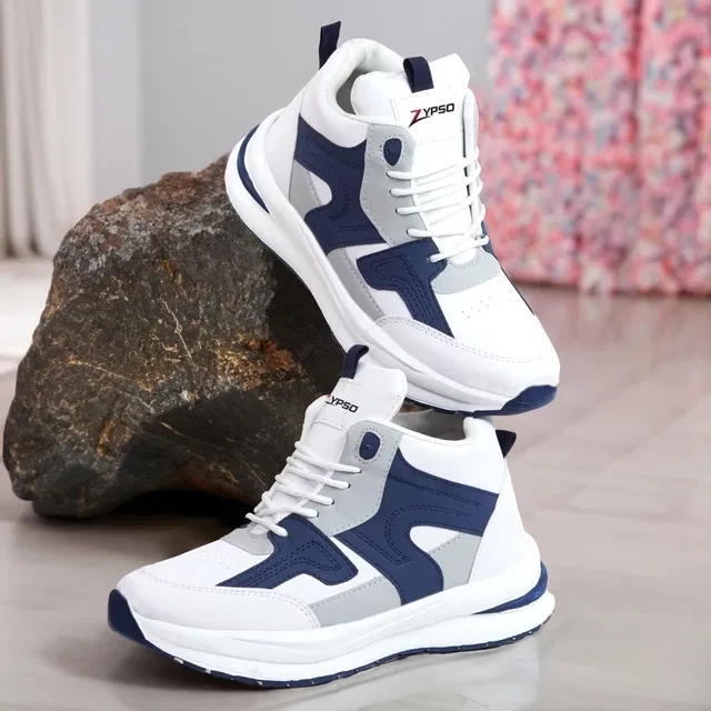 Sports Shoes for Men, White & Navy Blue (8)