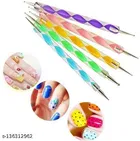 100 Pcs Artificial Nails with Glue & 5 Pcs Nail Art Dotting Pens 