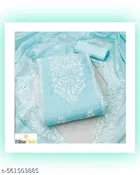 Embroidered Lucknowi Chanderi Cotton 5.85 meter 