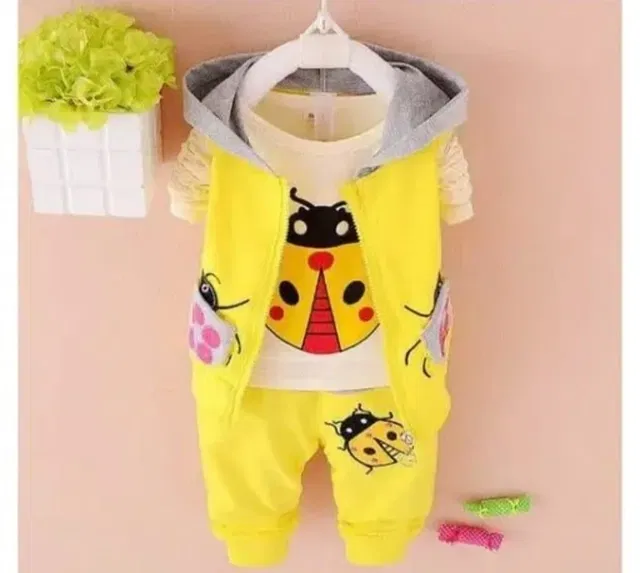 Hosiery Cotton Printed Clothing Set for Boys, Yellow (18-24 Months)