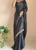 Satin Solid Saree for Women 