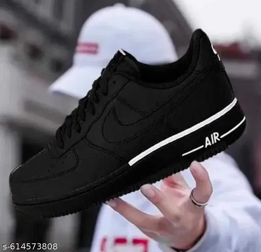 Casual Sneakers for Men (Black, IND-9)