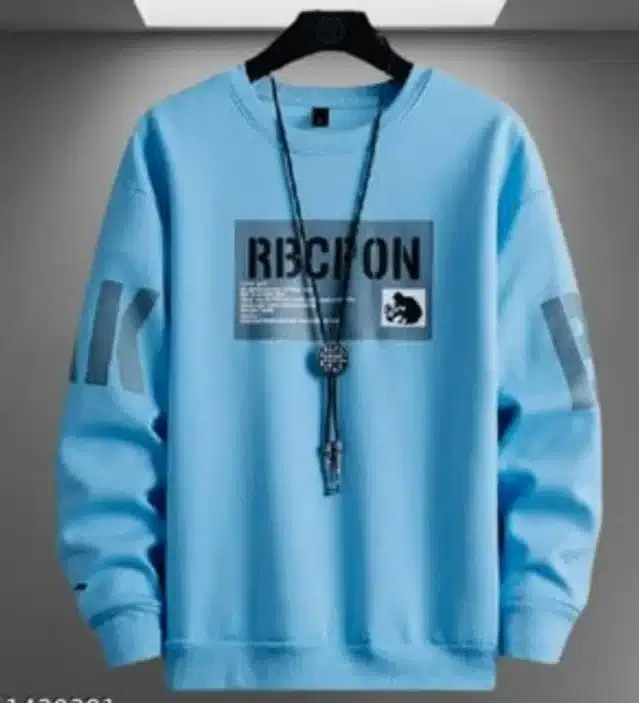 Full Sleeves Sweatshirt for Men (Sky Blue, XL)