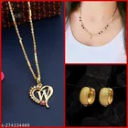 Combo of Alloy Mangalsutra with Pendant & 1 Pair Earrings for Women 