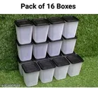 Plastic Storage Containers, White, Pack of 16 