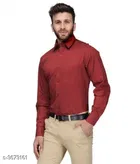 Cotton Blend Solid Full Sleeves Shirt for Men 