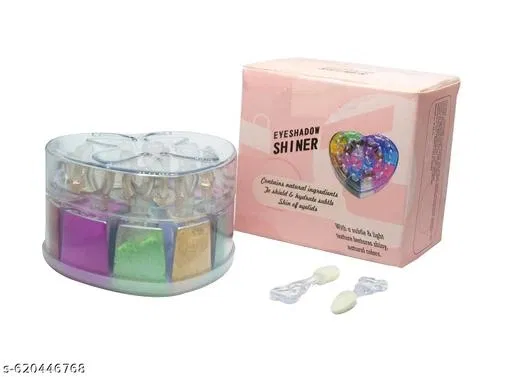 Professional Heart Shape Eyeshadow Shiner Palette 12 Colors with silky shine last for all day long