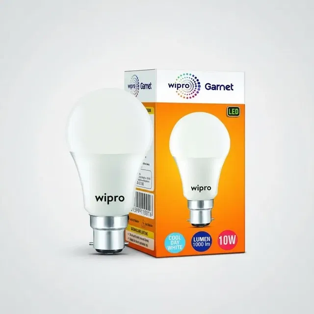 WIPRO 10 W Standard B22 LED Bulb (White, Pack of 1)