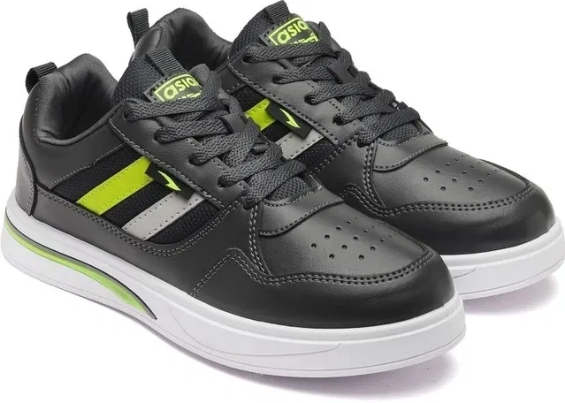 Asian Sydney Sneakers for Men (Grey & Green, 8)