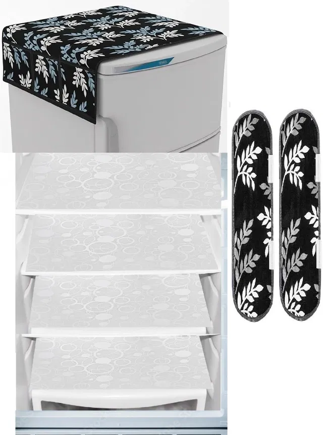 Knit 7 Pcs Fridge Cover Set (Multicolor, Set of 1)
