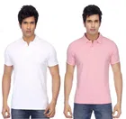 Polo Solid Cotton Blend T-shirts for Men, Pack of 4 
