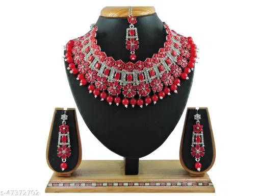 Jewellery Set for Women (Red, Free Size)