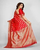 Silk Woven Design Saree for Women, Red 