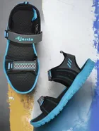 Ajanta Sports Sandals for Men EG2001 (Black & Blue, 8)