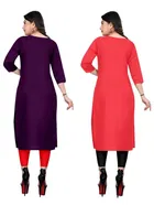 Crepe Solid Kurtis for Women 