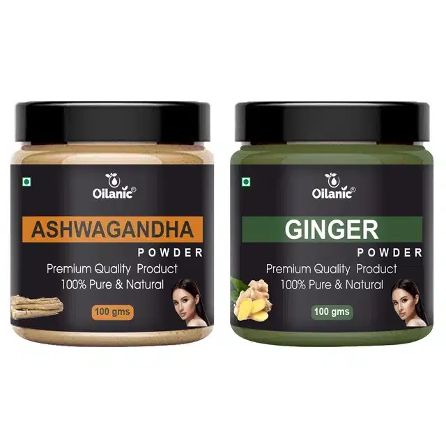 Natural Ashwagandha & Ginger Powder for Skin & Hair (Pack of 2, 100 g)