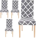 Polycotton Printed Chair Covers (Grey, 45x50 inches) (Pack of 4)