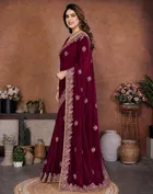 Bollywood Embroidered Organza Saree for Women 
