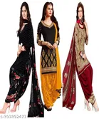 Crepe Printed Unstitched Suits for Women, Pack of 3 