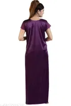 Trendy Satin Nightdress for Women, Wine 