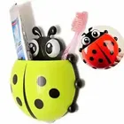 Pallavi Trading Powerful Beetle Shaped Cartoon Ladybird Suction Shelves Pencil/Pen Storage Holders & Racks For Toothpaste And Toothbrush