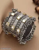 Stone Oxidised Bangle
