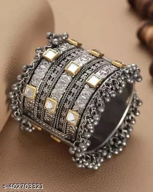 Stone Oxidised Bangle
