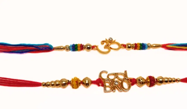 Metal Rakhi for Raksha Bandhan (Multicolor, Pack of 2)