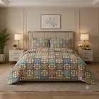 Simple Home 120TC Geometry Queen Bedsheet 88x96inch