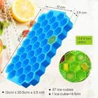 Silicon Honeycomb Shape Ice Cube Mould Tray-37 Cavities Mold, Pack of 2, Assorted