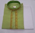Solid Show Button Kurta Set for Men 