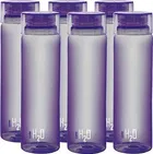 CELLO H2O Round Unbreakable Plastic Water Bottle 1 Liter (Purple, Pack of 6)