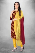 Cotton Slub Unstitched Dress Material for Women 