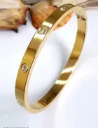Gold Plated Stainless Steel Crystal Bracelet for Women